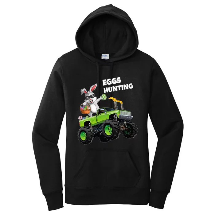 Dabbing Bunny Happy Easter Monster Truck Lovers Eggs Hunting Women's Pullover Hoodie