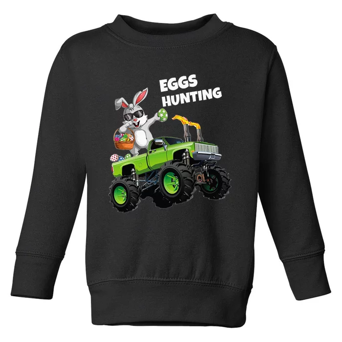 Dabbing Bunny Happy Easter Monster Truck Lovers Eggs Hunting Toddler Sweatshirt