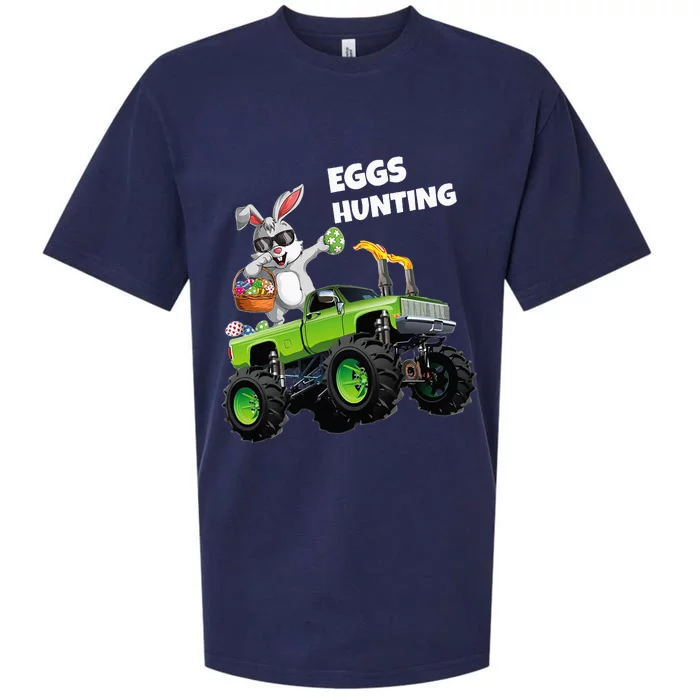 Dabbing Bunny Happy Easter Monster Truck Lovers Eggs Hunting Sueded Cloud Jersey T-Shirt