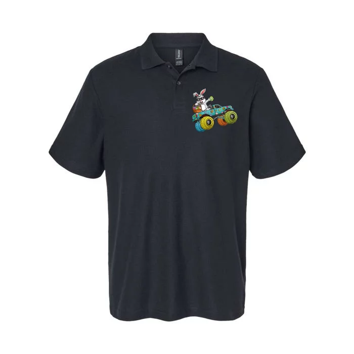 Dabbing Bunny Happy Easter Monster Truck Lovers Softstyle Adult Sport Polo