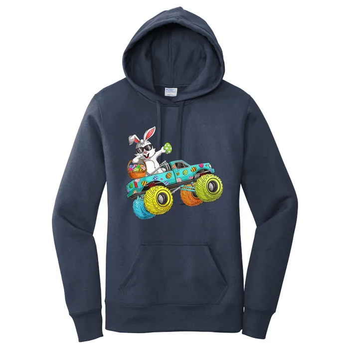 Dabbing Bunny Happy Easter Monster Truck Lovers Gift Women's Pullover Hoodie