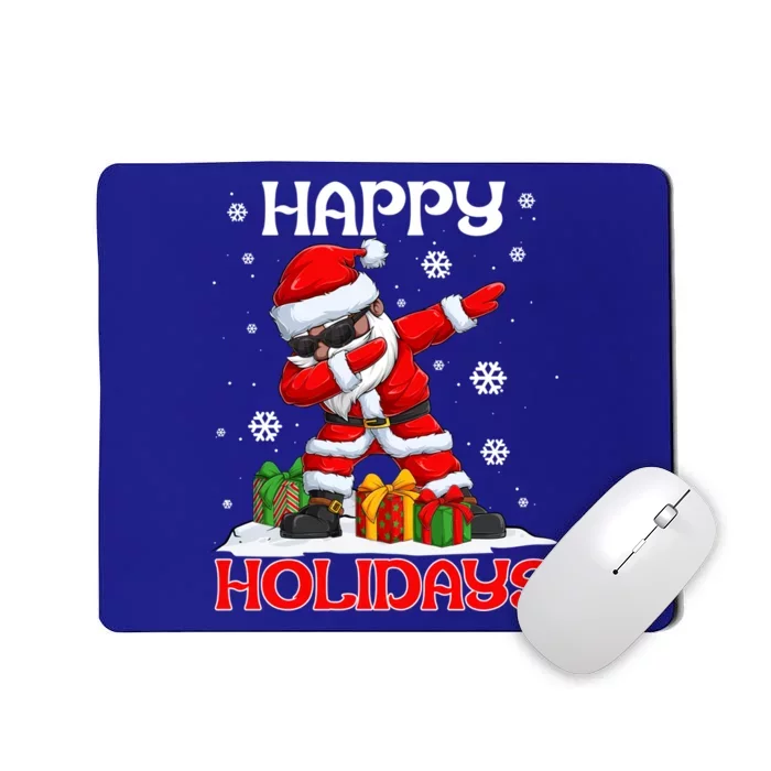 Dabbing Black Happy Holidays African American Santa Claus Gift Mousepad