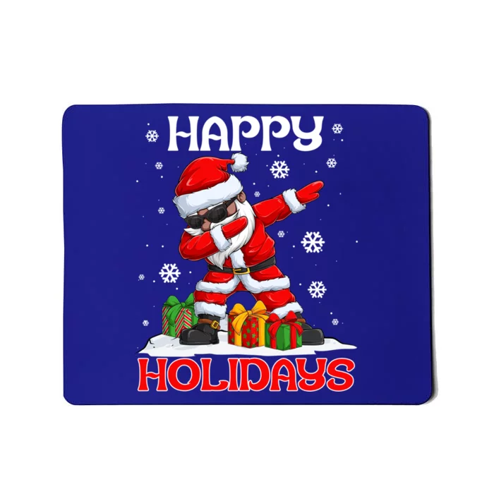 Dabbing Black Happy Holidays African American Santa Claus Gift Mousepad