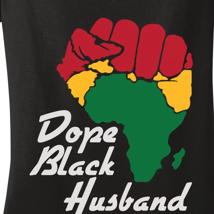 Dope Black Husband Black History Month Women's V-Neck T-Shirt