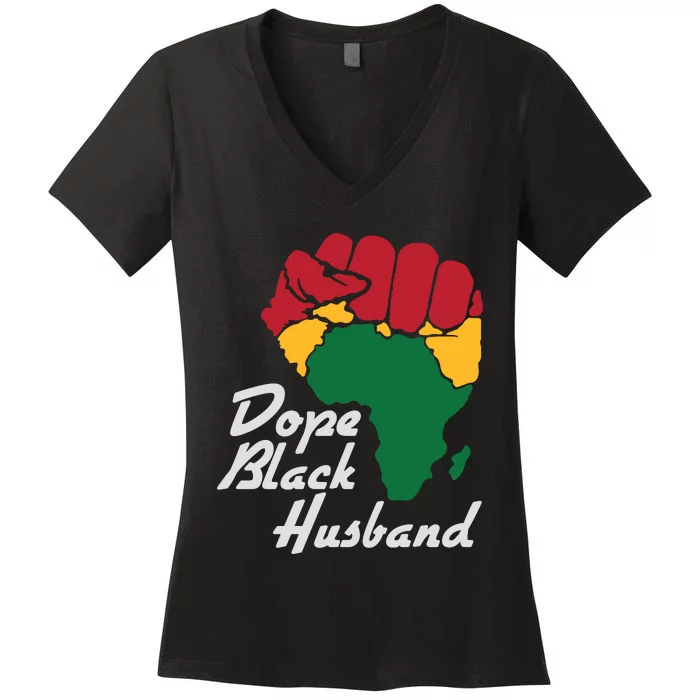 Dope Black Husband Black History Month Women's V-Neck T-Shirt