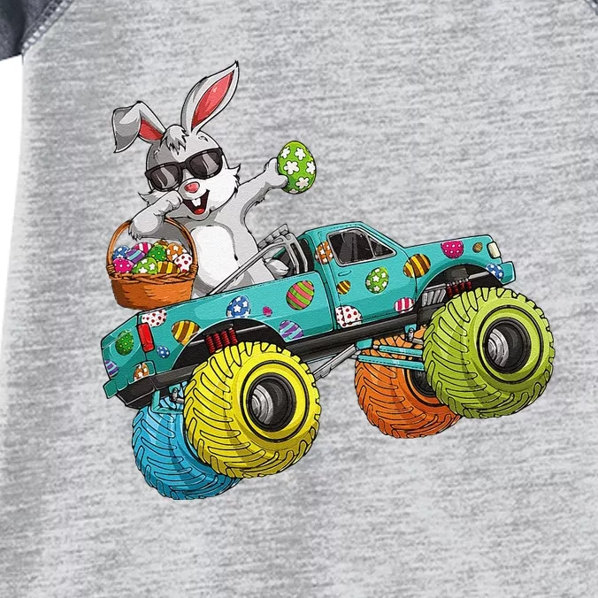 Dabbing Bunny Happy Easter Monster Truck Lovers Infant Baby Jersey Bodysuit