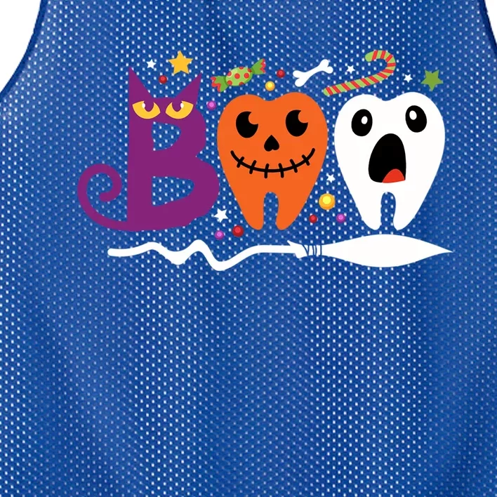 Dentist Boo Halloween Spooky Dental Assistant Orthodontics Gift Mesh Reversible Basketball Jersey Tank