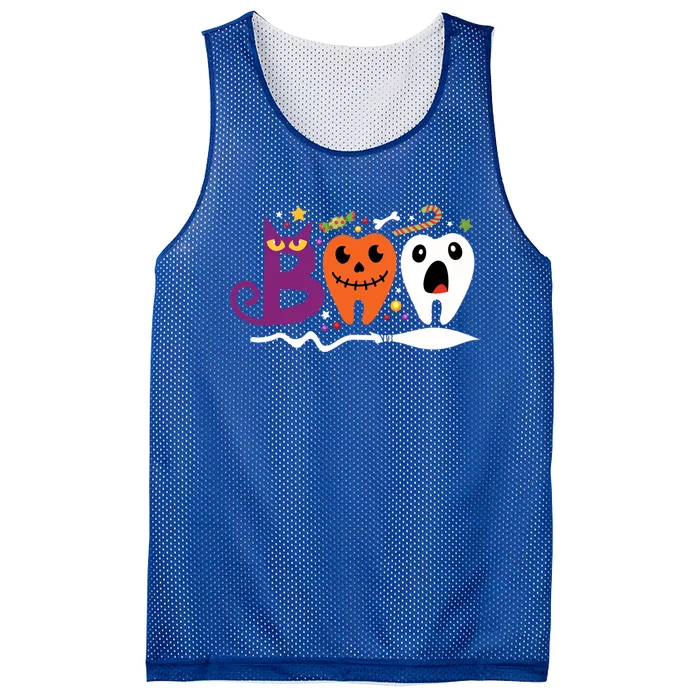 Dentist Boo Halloween Spooky Dental Assistant Orthodontics Gift Mesh Reversible Basketball Jersey Tank