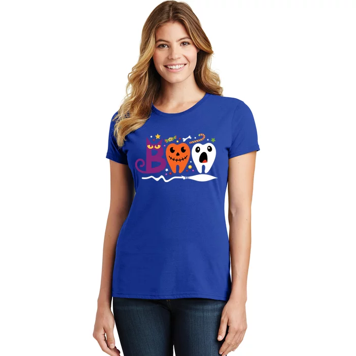 Dentist Boo Halloween Spooky Dental Assistant Orthodontics Gift Women's T-Shirt