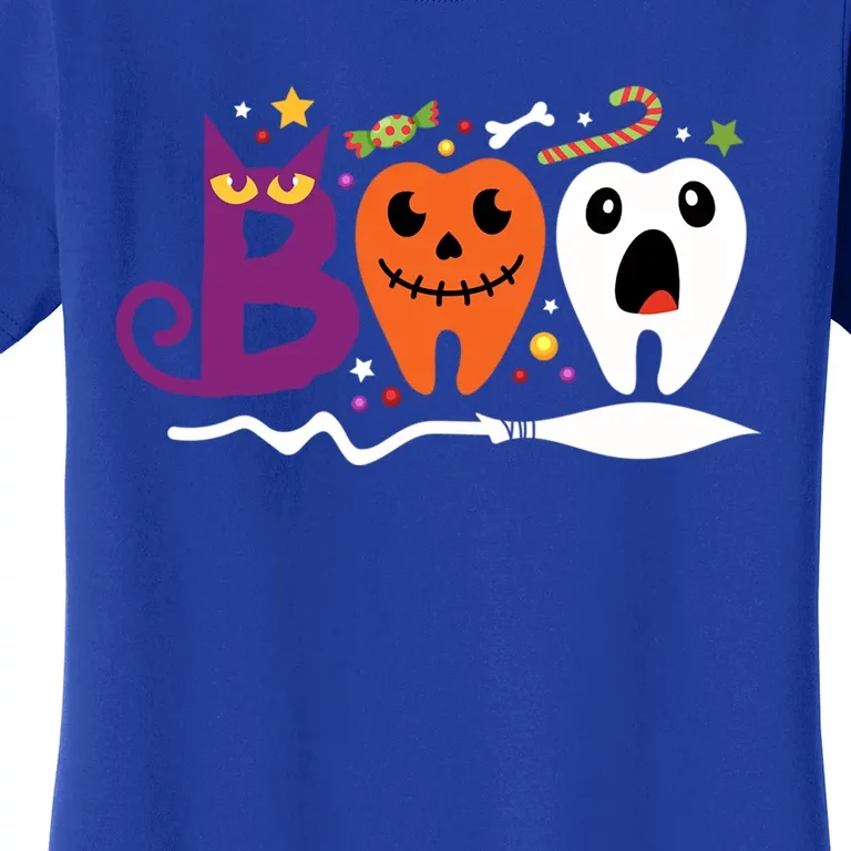 Dentist Boo Halloween Spooky Dental Assistant Orthodontics Gift Women's T-Shirt