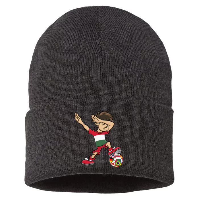 Dabbing Boy Hungary Flag Hungarian Culture Sustainable Knit Beanie