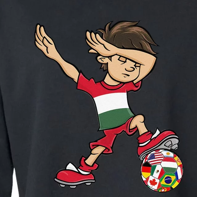 Dabbing Boy Hungary Flag Hungarian Culture Cropped Pullover Crew