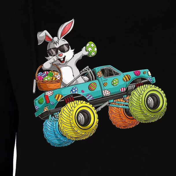 Dabbing Bunny Happy Easter Monster Truck Lovers Womens Funnel Neck Pullover Hood