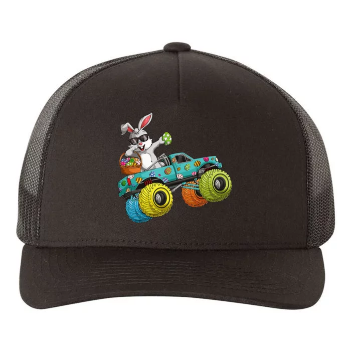 Dabbing Bunny Happy Easter Monster Truck Lovers Yupoong Adult 5-Panel Trucker Hat