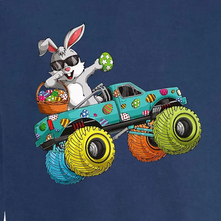 Dabbing Bunny Happy Easter Monster Truck Lovers Garment-Dyed Sweatshirt