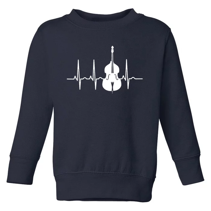 Double Bass Heartbeat Funny Jazz Instruments Music Toddler Sweatshirt