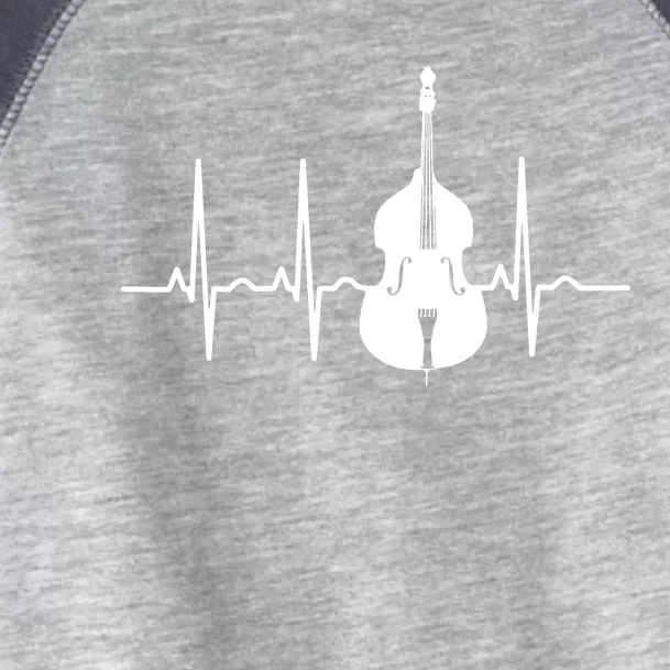 Double Bass Heartbeat Funny Jazz Instruments Music Toddler Fine Jersey T-Shirt