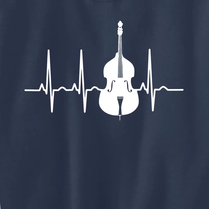 Double Bass Heartbeat Funny Jazz Instruments Music Kids Sweatshirt