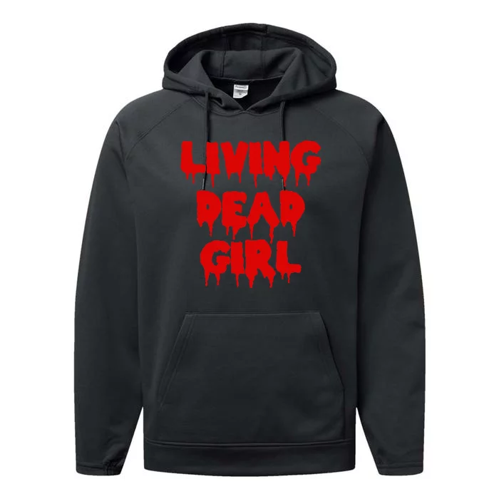 Dripping Blood Halloween Zombie Movie Living Dead Girl Performance Fleece Hoodie