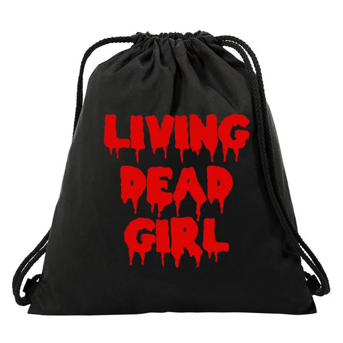 Dripping Blood Halloween Zombie Movie Living Dead Girl Drawstring Bag