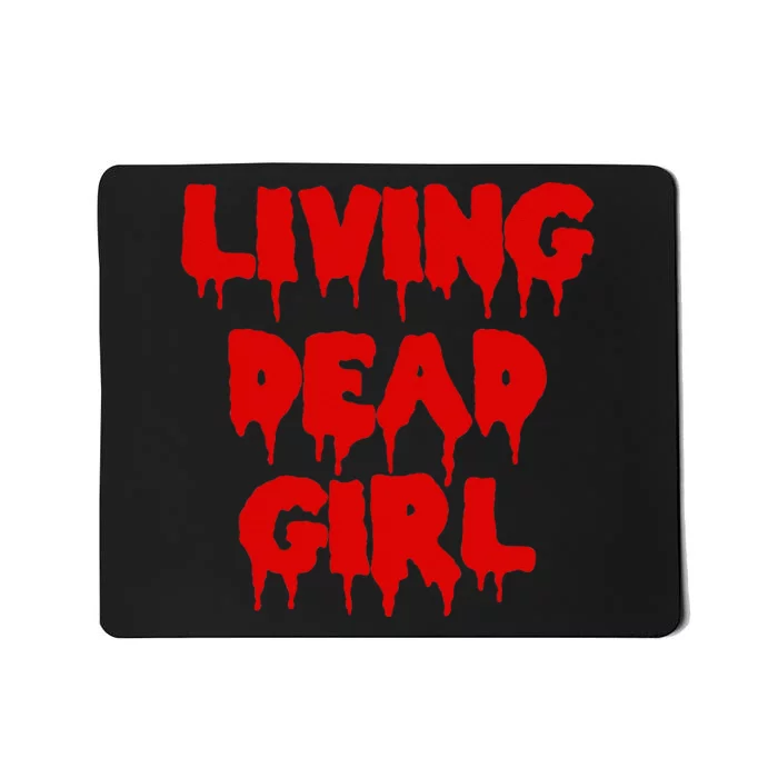 Dripping Blood Halloween Zombie Movie Living Dead Girl Mousepad