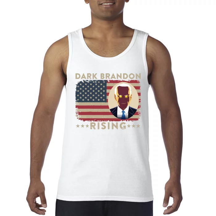 Dark Brandon Is Rising Dark Brandon Rises Pro Biden Usa Flag Tank Top