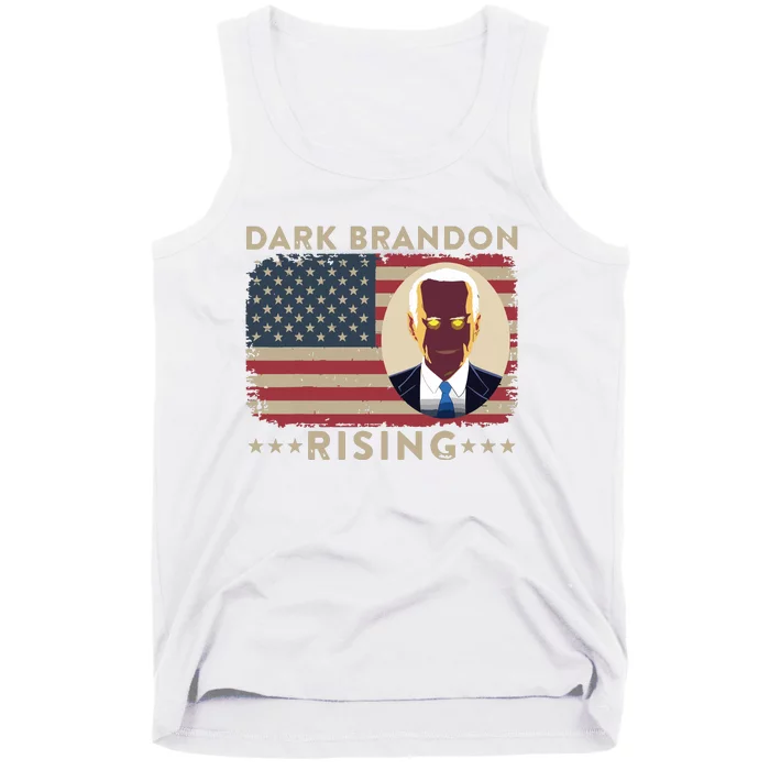 Dark Brandon Is Rising Dark Brandon Rises Pro Biden Usa Flag Tank Top