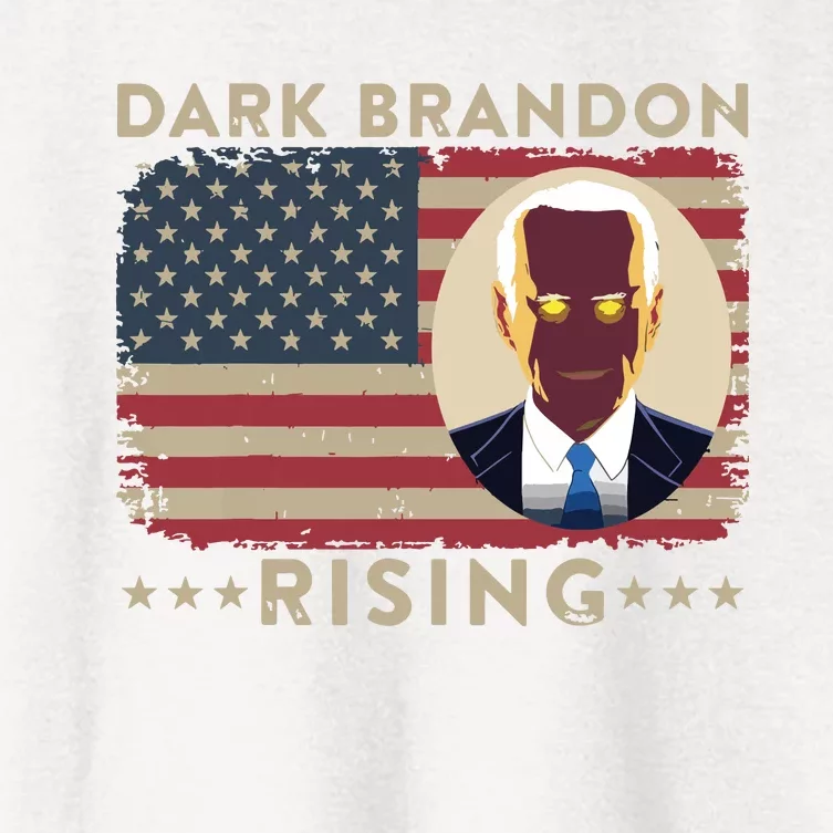 Dark Brandon Is Rising Dark Brandon Rises Pro Biden Usa Flag Women's Crop Top Tee