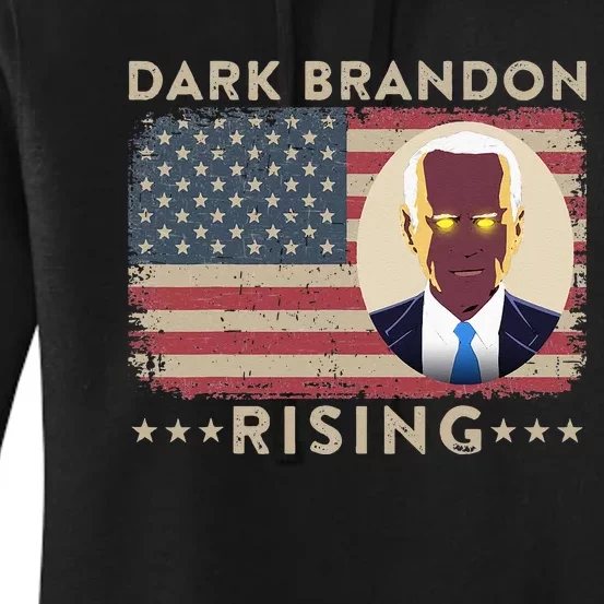 Dark Brandon is Rising Dark Brandon Rises Pro Biden USA Flag Women's Pullover Hoodie