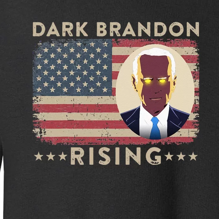 Dark Brandon is Rising Dark Brandon Rises Pro Biden USA Flag Toddler Sweatshirt