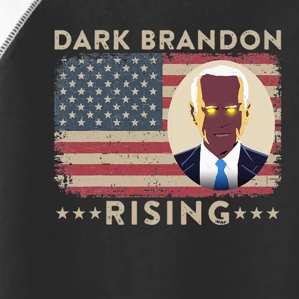 Dark Brandon is Rising Dark Brandon Rises Pro Biden USA Flag Toddler Fine Jersey T-Shirt