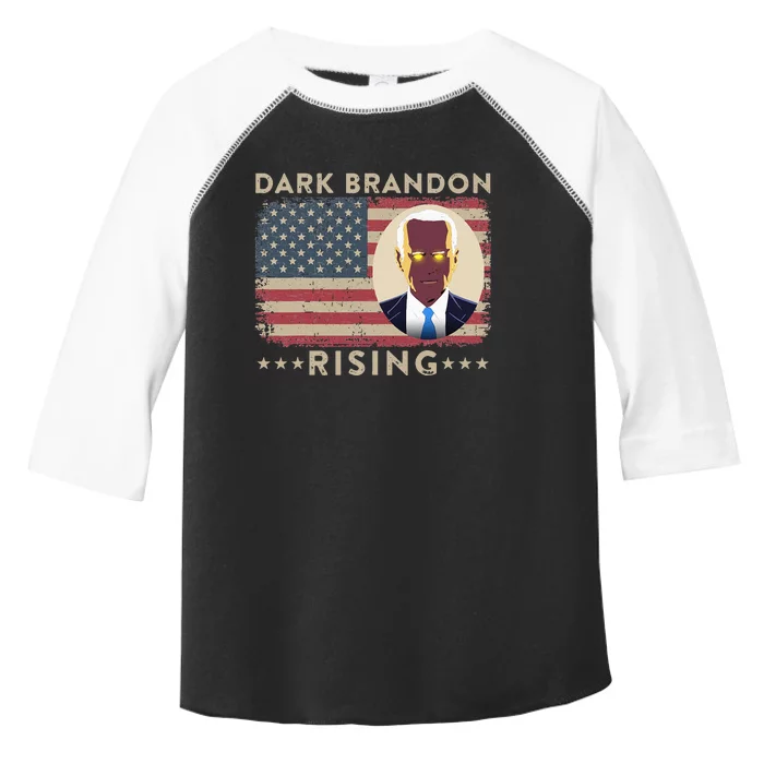 Dark Brandon is Rising Dark Brandon Rises Pro Biden USA Flag Toddler Fine Jersey T-Shirt