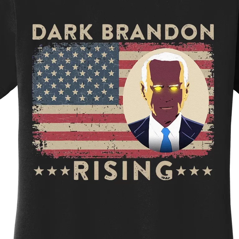 Dark Brandon is Rising Dark Brandon Rises Pro Biden USA Flag Women's T-Shirt