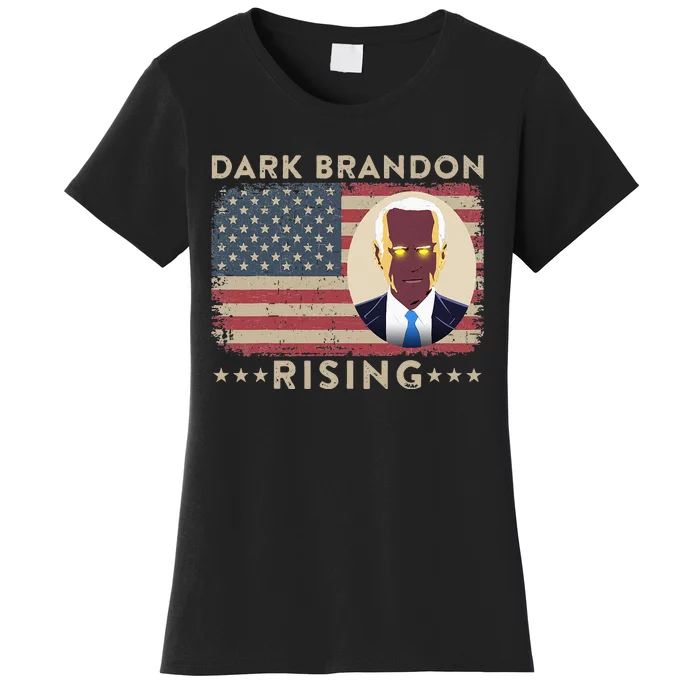 Dark Brandon is Rising Dark Brandon Rises Pro Biden USA Flag Women's T-Shirt