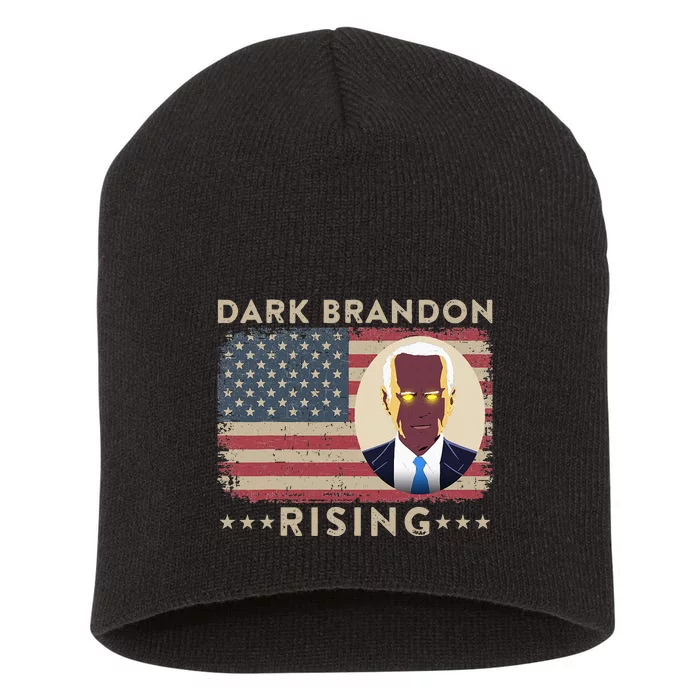 Dark Brandon is Rising Dark Brandon Rises Pro Biden USA Flag Short Acrylic Beanie