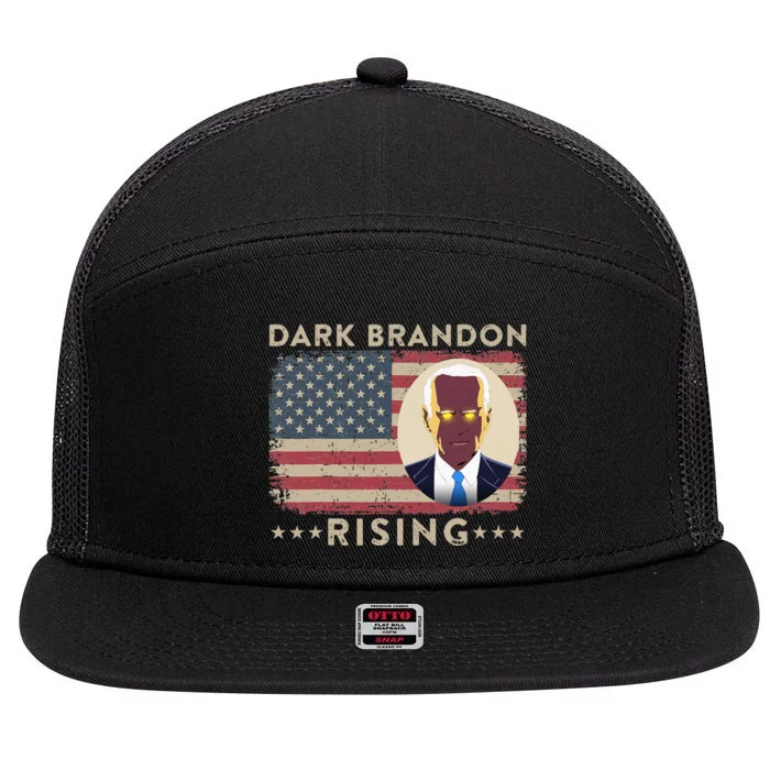 Dark Brandon is Rising Dark Brandon Rises Pro Biden USA Flag 7 Panel Mesh Trucker Snapback Hat