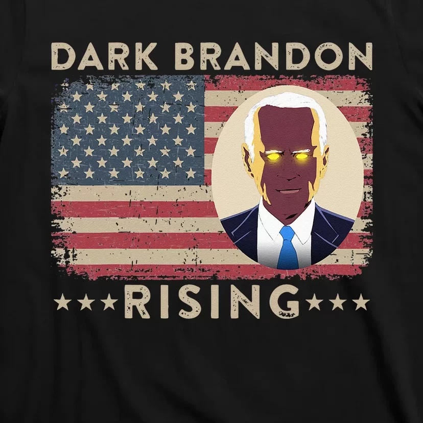 Dark Brandon is Rising Dark Brandon Rises Pro Biden USA Flag T-Shirt