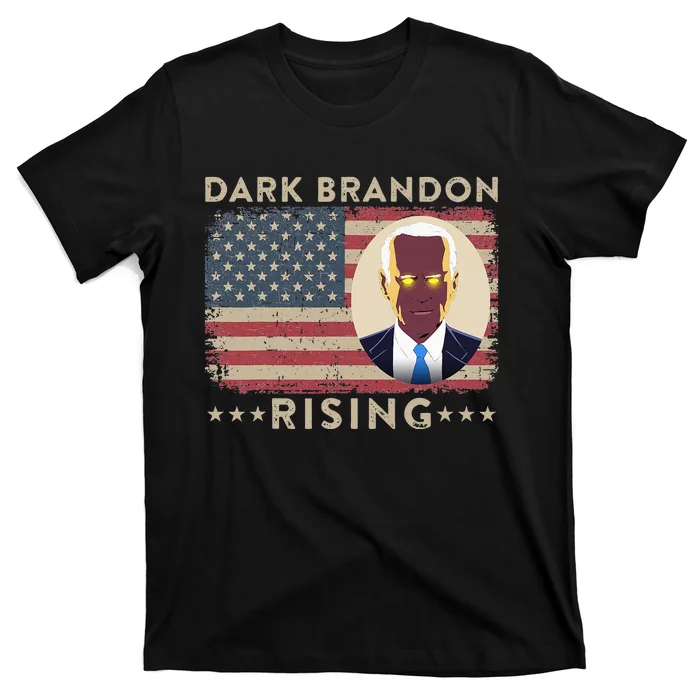 Dark Brandon is Rising Dark Brandon Rises Pro Biden USA Flag T-Shirt