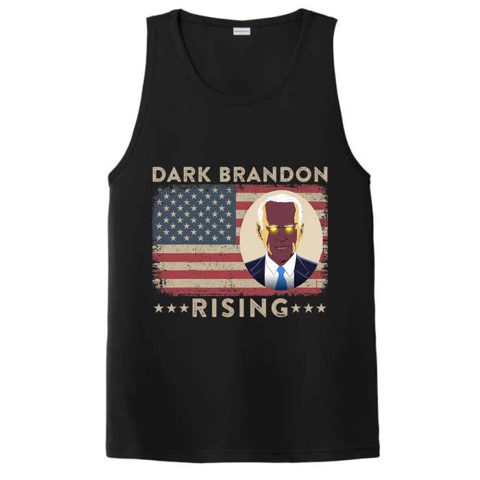 Dark Brandon Is Rising Dark Brandon Rises Biden USA Flag Performance Tank