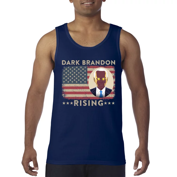 Dark Brandon Is Rising Dark Brandon Rises Biden USA Flag Tank Top