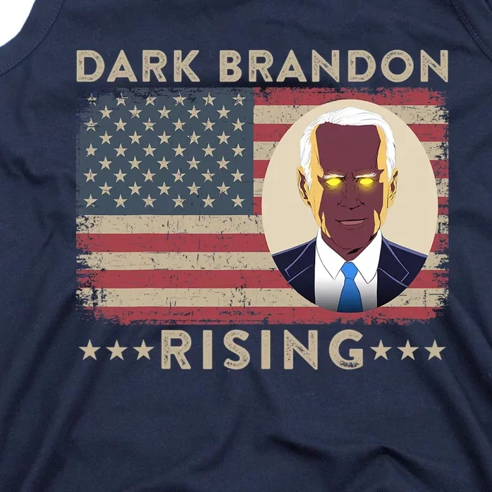 Dark Brandon Is Rising Dark Brandon Rises Biden USA Flag Tank Top