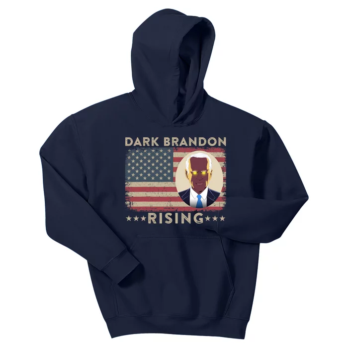 Dark Brandon Is Rising Dark Brandon Rises Biden USA Flag Kids Hoodie