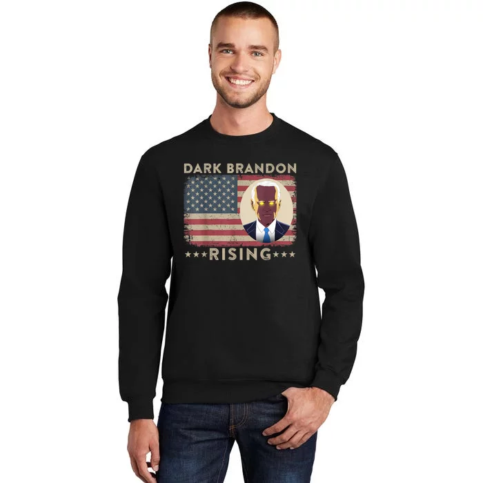 Dark Brandon Is Rising Dark Brandon Rises Pro Biden USA Flag Sweatshirt