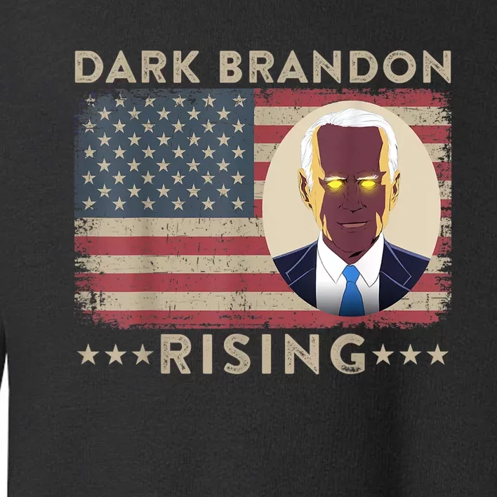 Dark Brandon Is Rising Dark Brandon Rises Pro Biden USA Flag Toddler Sweatshirt