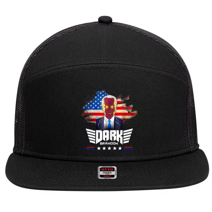 Dark Brandon Is Rising Dark Brandon Rises Pro Biden USA Trending 7 Panel Mesh Trucker Snapback Hat