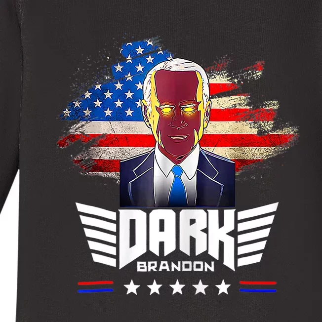 Dark Brandon Is Rising Dark Brandon Rises Pro Biden USA Trending Baby Long Sleeve Bodysuit