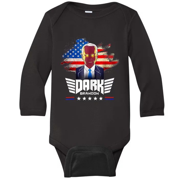 Dark Brandon Is Rising Dark Brandon Rises Pro Biden USA Trending Baby Long Sleeve Bodysuit