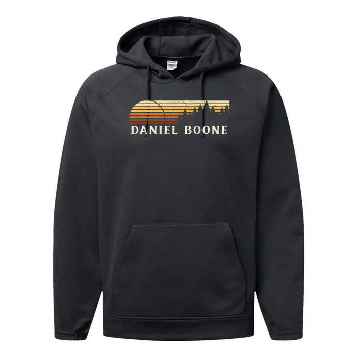 Daniel Boone Ky Vintage Evergreen Sunset Eighties Performance Fleece Hoodie