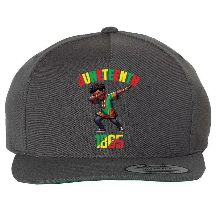 Dabbing Black King Afro Junenth 1865 Funny Gift Wool Snapback Cap