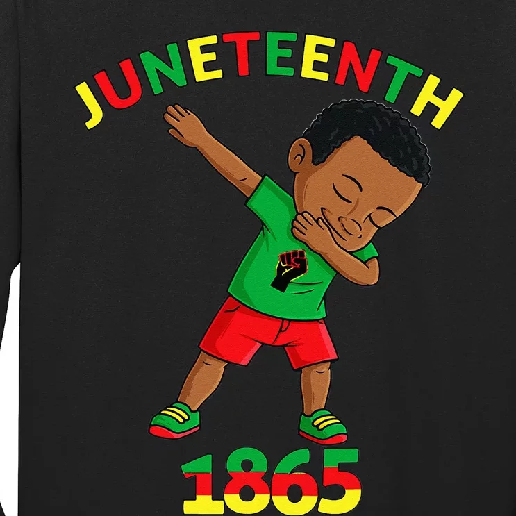 Dabbing Black King Juneteenth Melanin Brown Skin Dab Long Sleeve Shirt